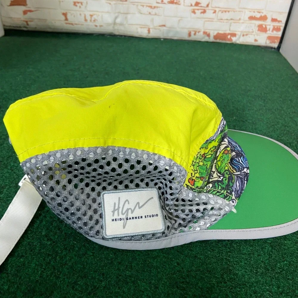 BOCO Gear Running Hat Unisex OSFM Yellow Green Heidi Garner No Hands Bridge Hat